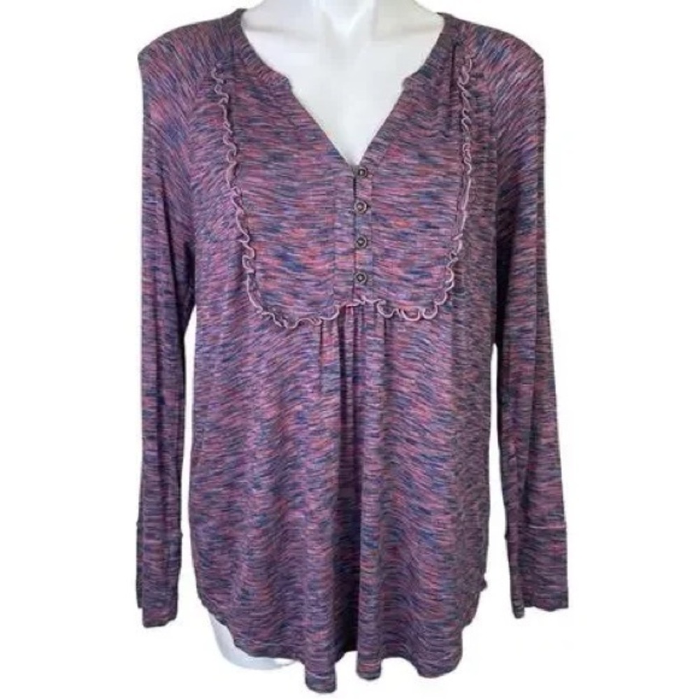 Matilda Jane Purple Planetarium Button Front Blouse size small EUC
